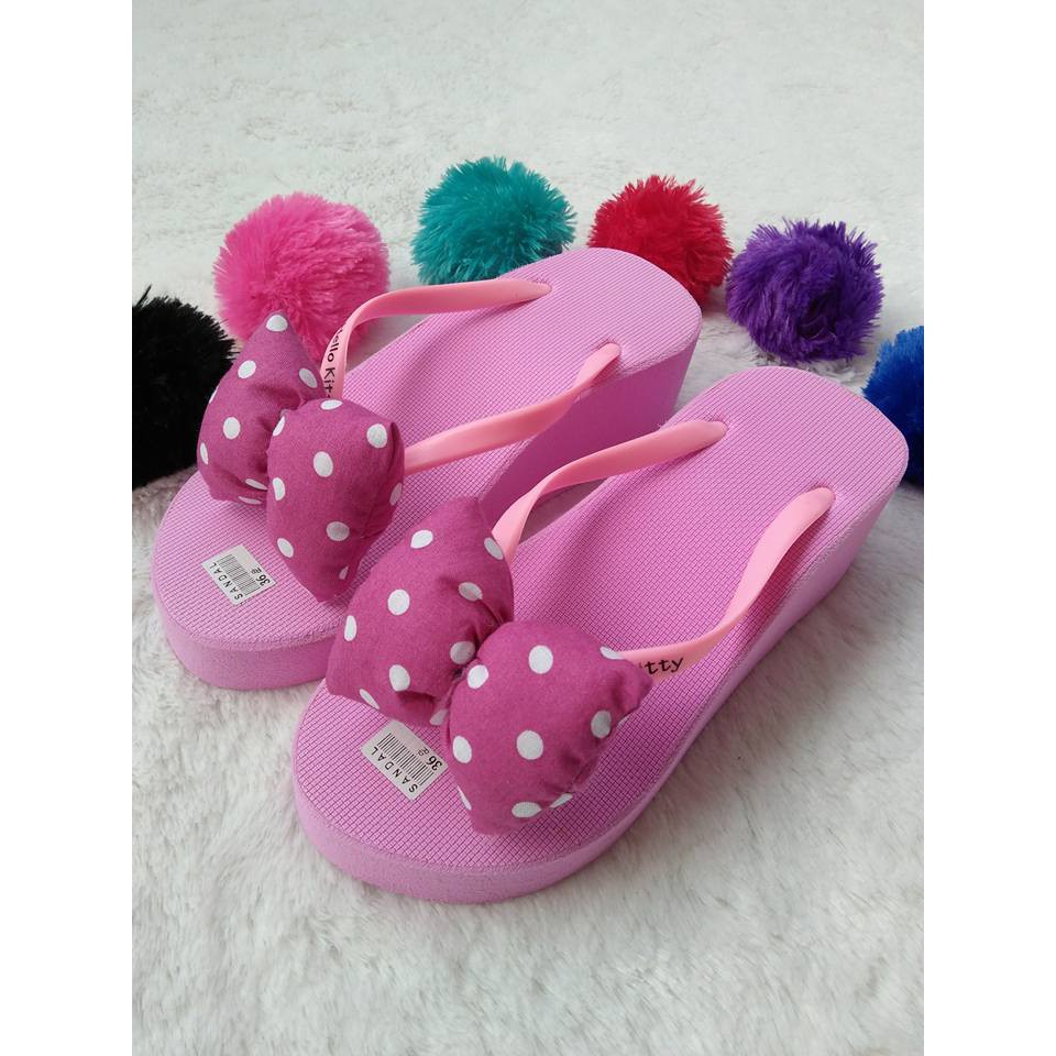 Wedges POMPOM PITA DEWASA sz. 36-40