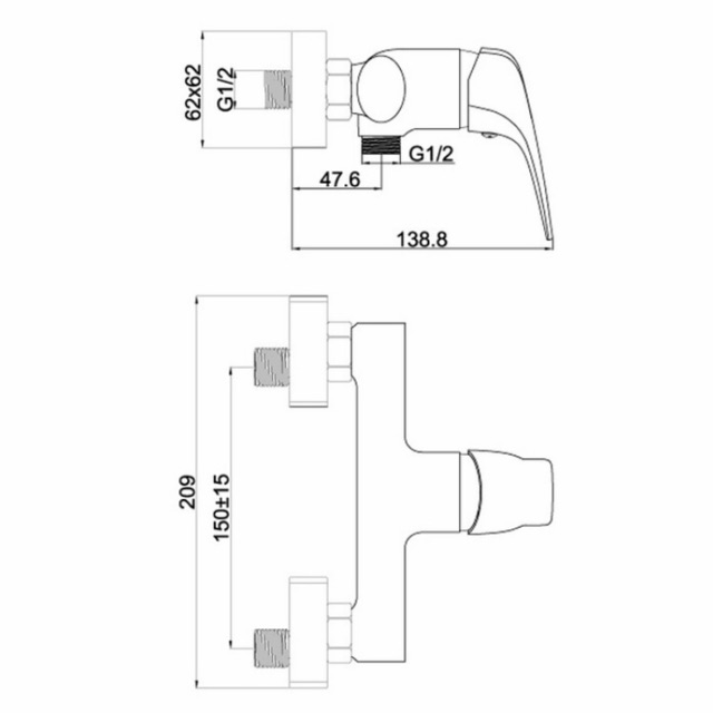 SLM-089 SN Kran Shower Keran Air Panas Dingin / Mixer Shower Faucet