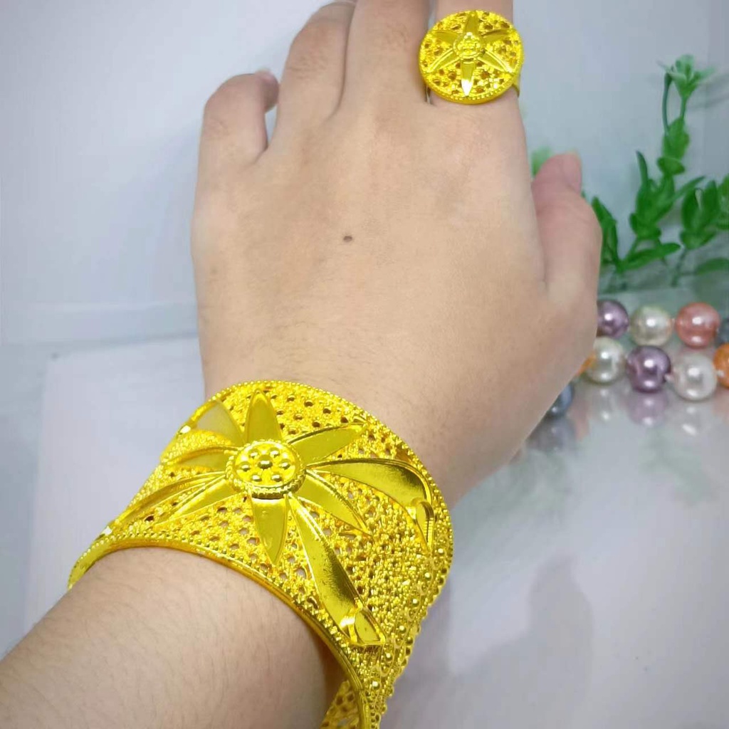 Gelang Bangkok free cincin Gold Emas 24k xuping dubai perhiasan bangle