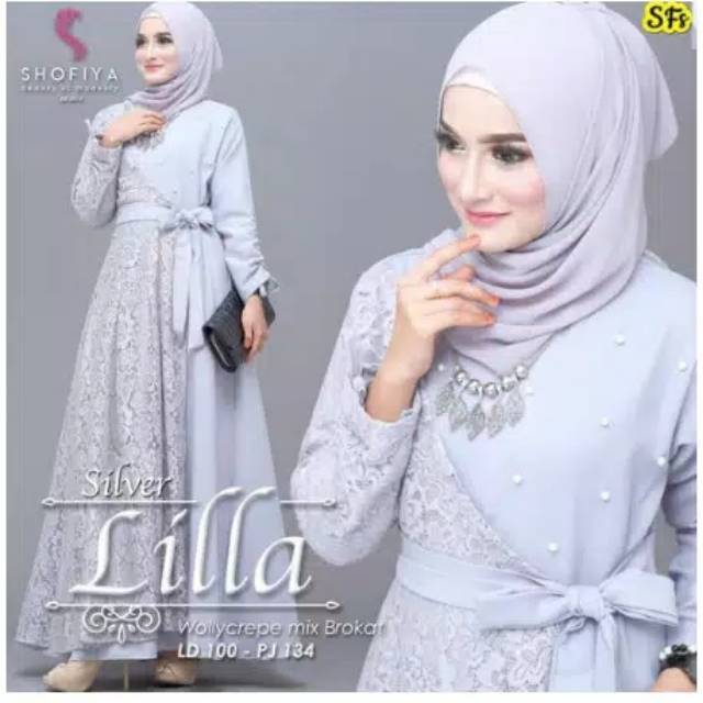 Lilla maxy baju gamis pakaian wanita dress fashion muslim