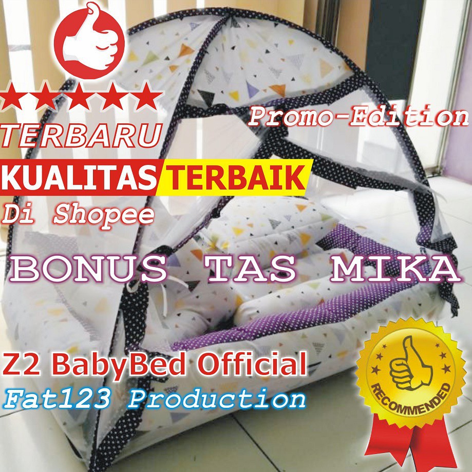 BEST-SELLER Kasur Bayi Kelambu dan-Bedcover Motif Archery x Polkadot-navy CBNK 029 PLUS NON FURING