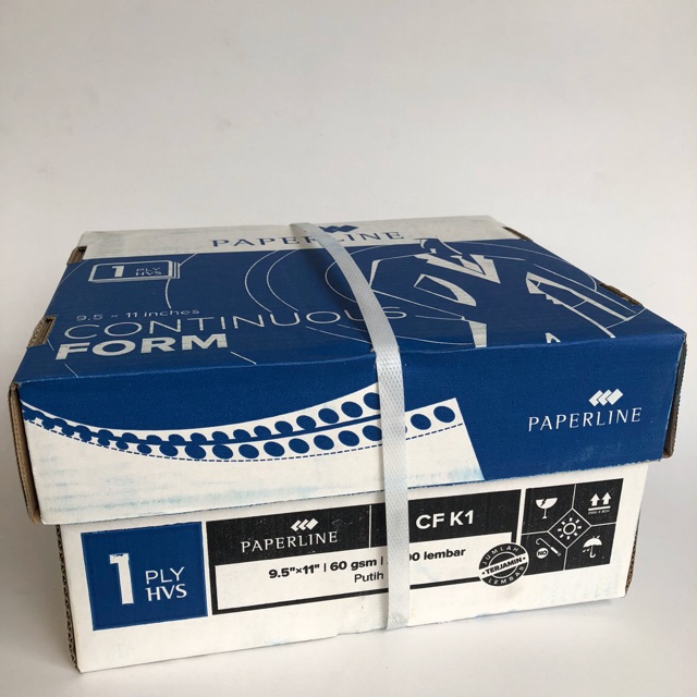 

continuous form K1 Paperline 9.5” x 11” kertas komputer 1 PLY