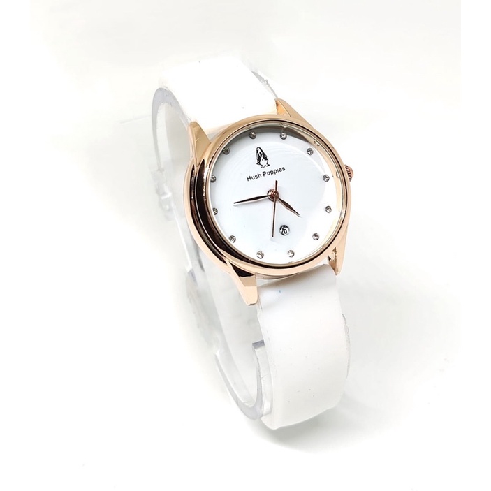 [GPW] Jam Tangan Wanita Hush Puppies Tali Rubber Ring Rosegold Tanggal Aktif