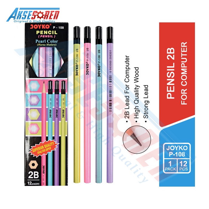 

Pensil Pearl 2B Joyko [P-108/12 pcs] / Alat Tulis Ujian Komputer / Pencil Gambar Menulis [1 Pack]