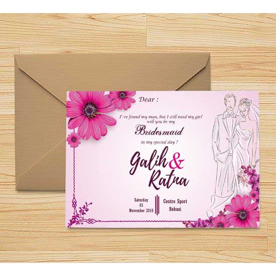 BRIDESMAID CARD/BRIDESMAID KARTU