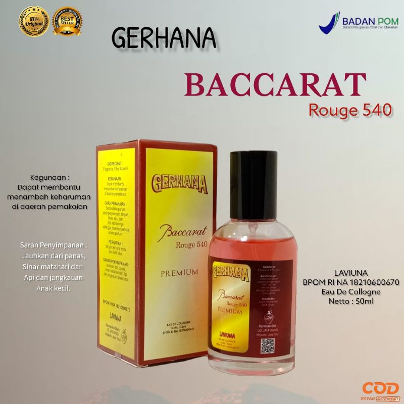 Parfum Baccarat Rouge 540 Original Parfum Wanita Baccarat Minyak Wangi Perempuan Bacarat Rouge Murah