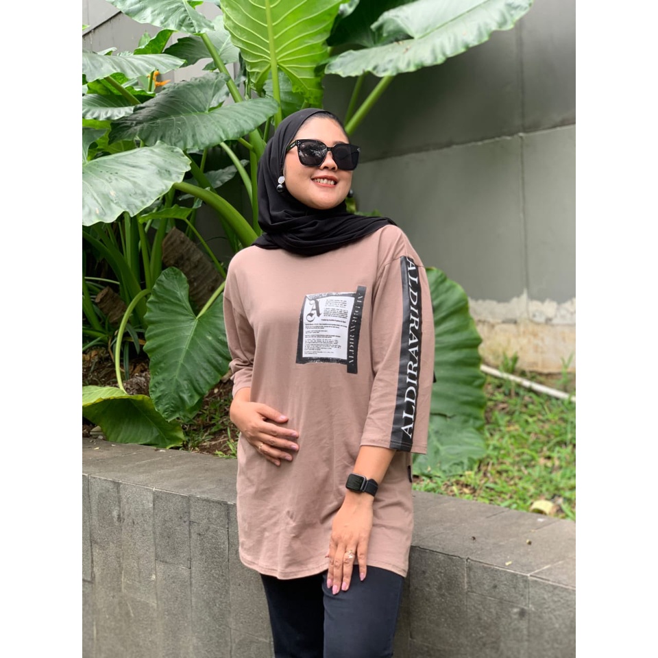 Aldira Kaos Oversize Wanita Terbaru Kekinian Viral2022 / Kaos Oversize Korea / Baju Wanita