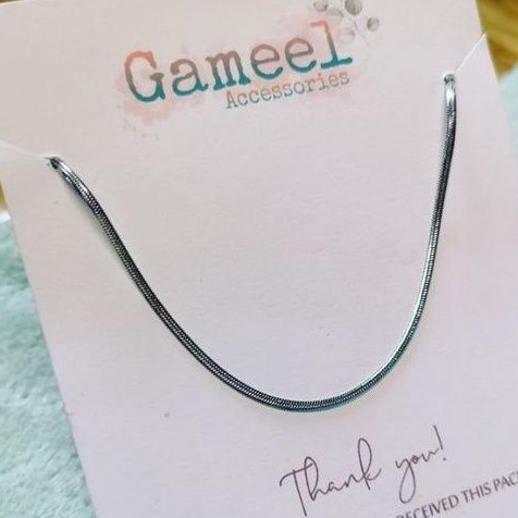 Gameel - Kalung Besi Putih (Monel) Asli Anti Karat dan Anti Gatal
