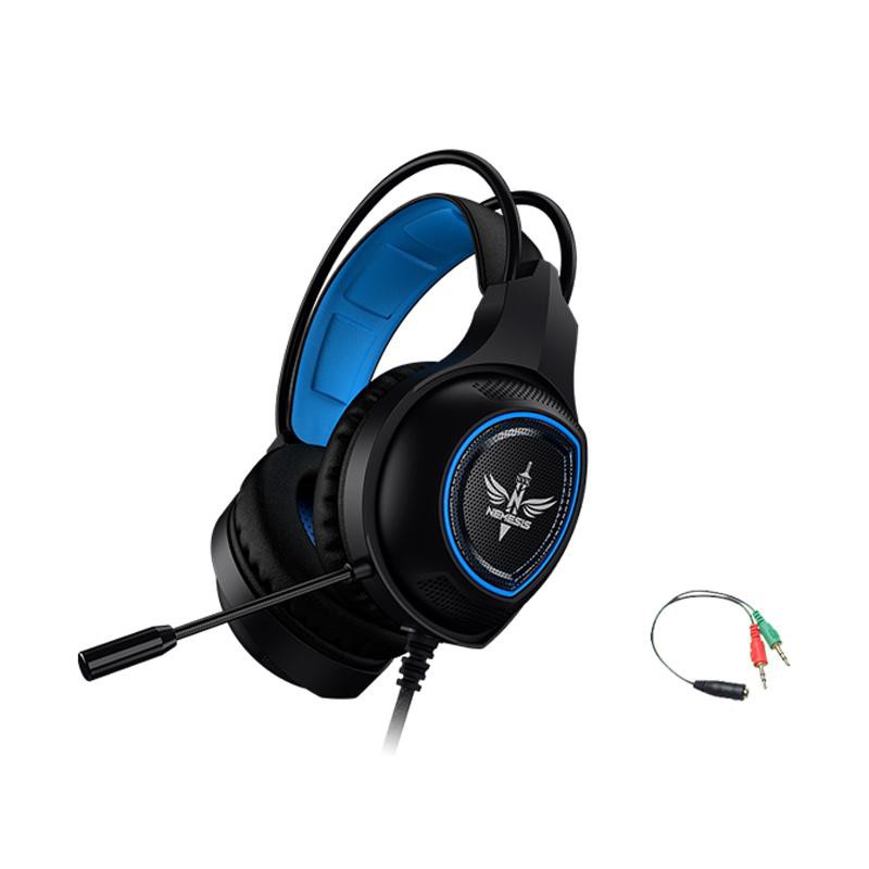 Headset Gaming Nyk nemesis Wired 3.5mm free audio splitter with mic Jugger Hs-M01 - Headphone m-01