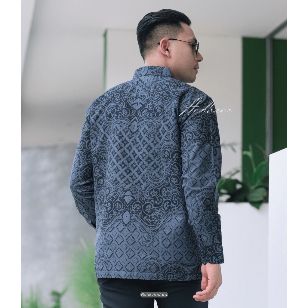 Kurama Baju Batik Pria Lengan Panjang Kasual Slimfit Premium Jumbo Modern