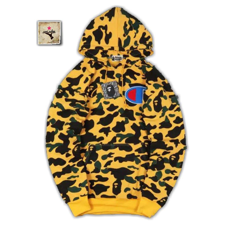 jaket sweater hoodie Bape x champion premium terbaru murah