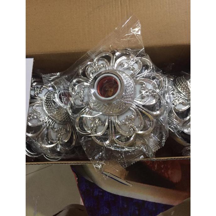 Fitting Lampu Tempel Plafon Fiting Hias Emas Silver Biru Unik Cantik