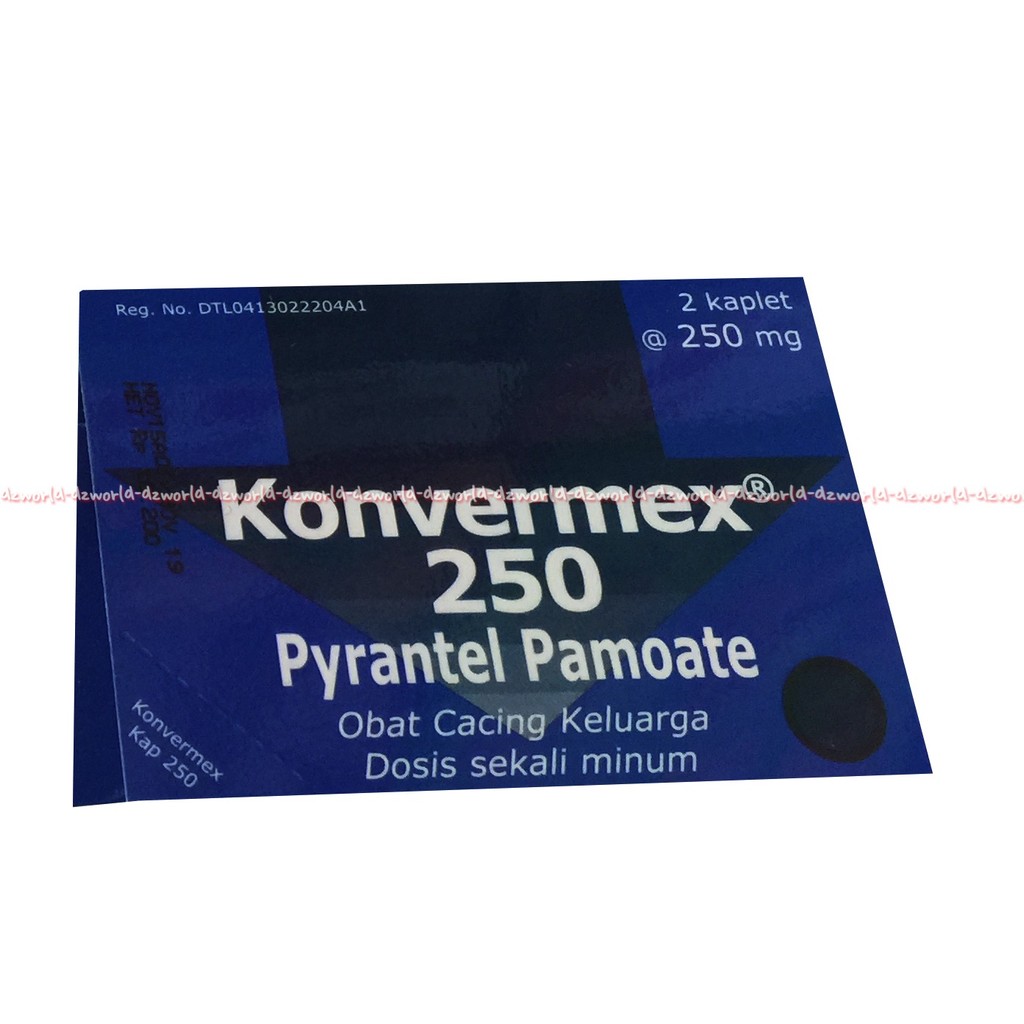 Konvermex 250 Pyrantel Pamoate Obat Cacing Tablet Isi 2pcs Konver Mex Konvermek Konfermex Pirantel