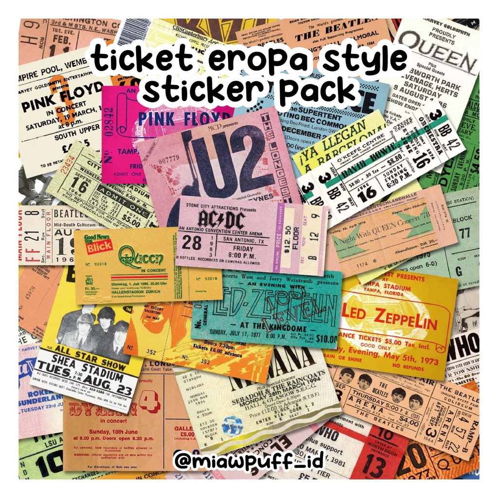 

10 PCS/ EROPA TICKET STICKER PACK PREMIUM TEBAL/STIKER TIKET EROPA/STICKER VINTAGE/STICKER LUCU/STICKER AESTHETIC