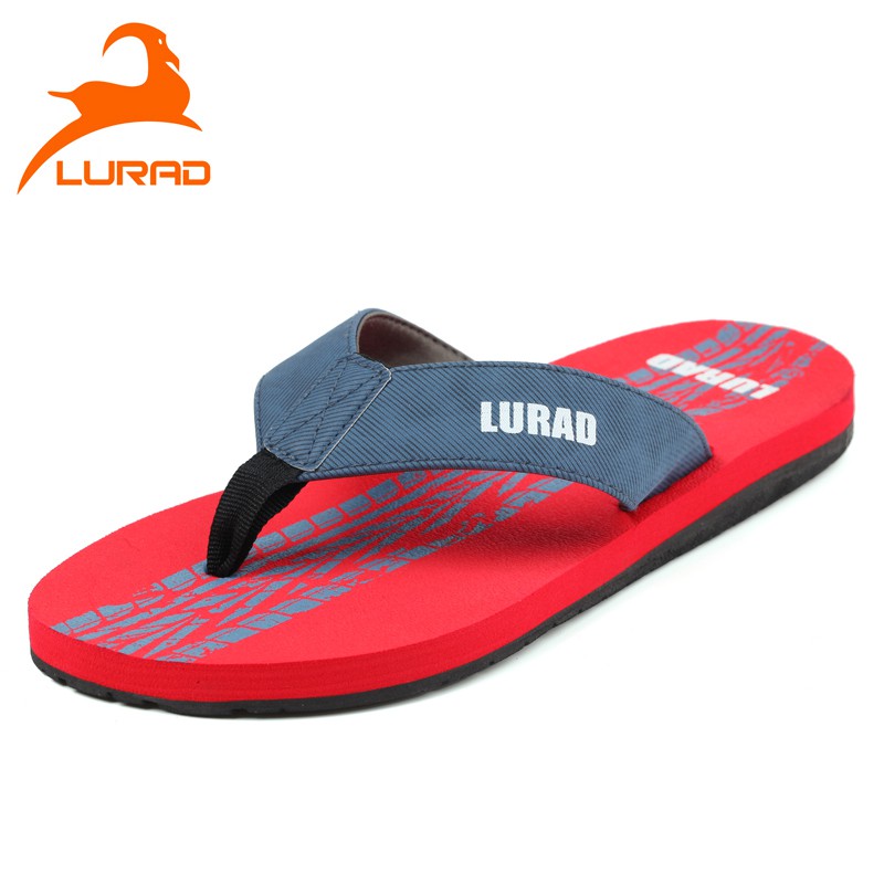 LURAD Pria sandal jepit musim panas non-slip sandal luar sepatu kasual pria karet pantai trendy