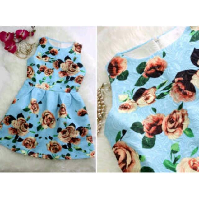 Dress Flower Blue Import