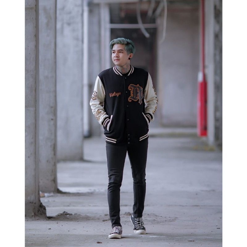 ATMOST-Jaket Pria Varsity Vintage Baseball