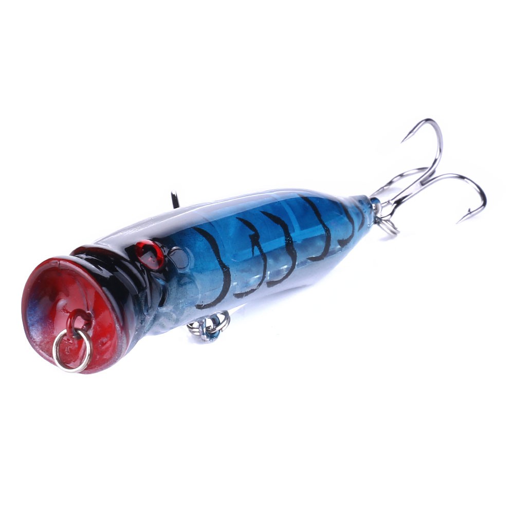 HENGJIA 6pcs 7.2cm/9.5g Popper Umpan Pancing Swimbait Minnow Fishing Lure Ikan Bait Bass Topwater