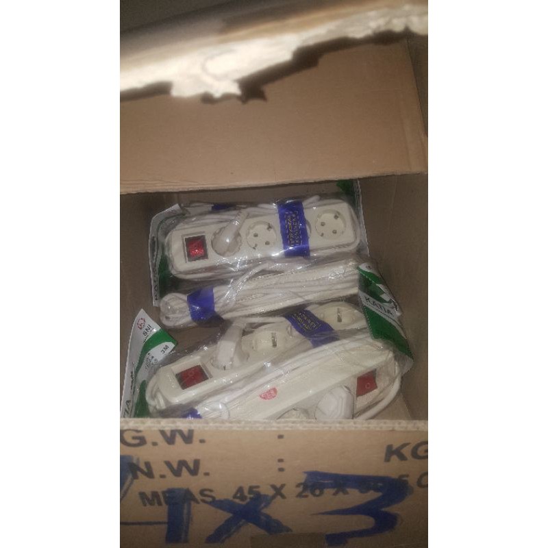 Stop Kontak KATIA Bahan Kuningan 3,4 dan 5 Colokan Panjang Kabel 3 Meter