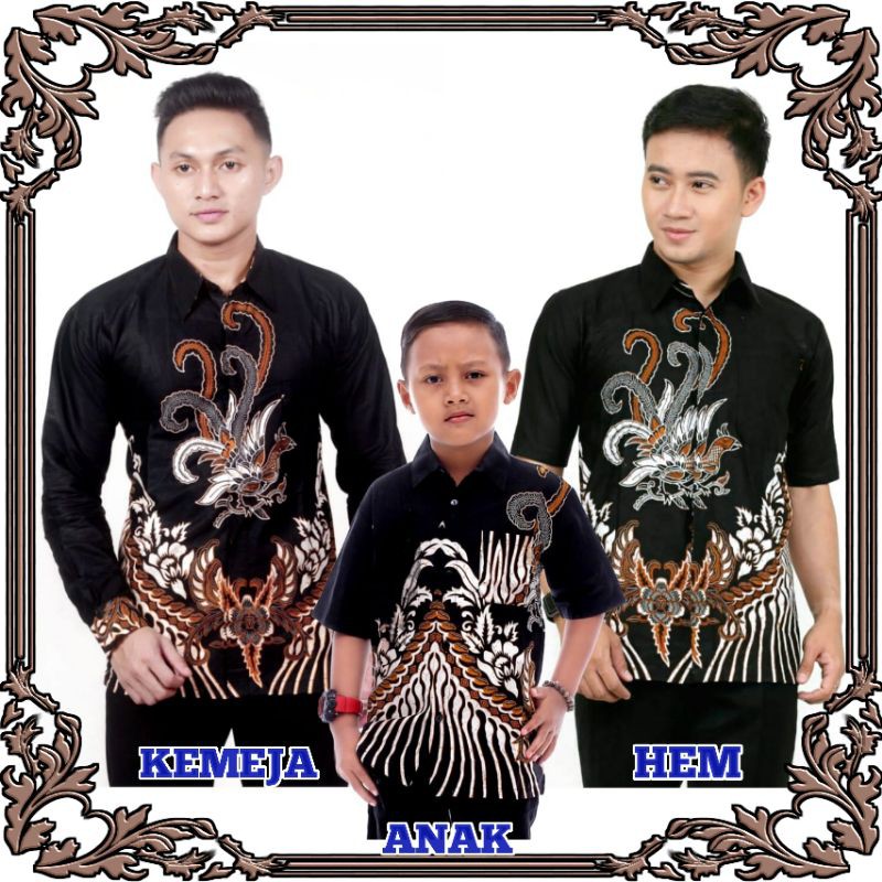 COUPLE BAJU AYAH ANAK MOTIF AYAM CEMANI,BAJU COUPLE AYAH ANAK, BATIK COUPLE KELUARGA