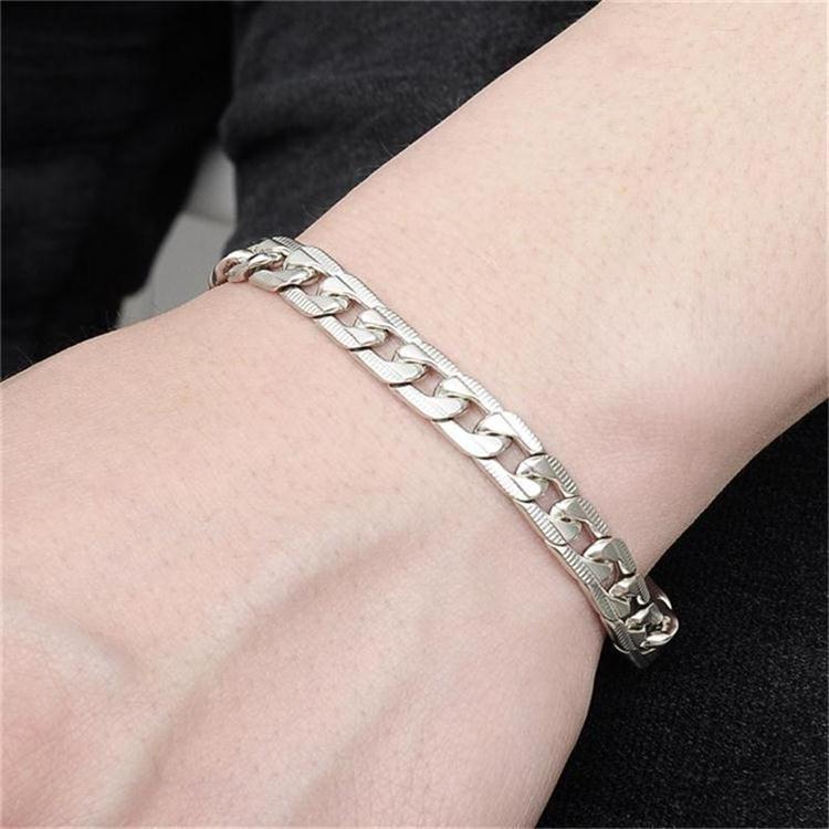Gelang Rantai Rumbai Tebal Bahan Stainless Steel Titanium Untuk Pria Dan Wanita