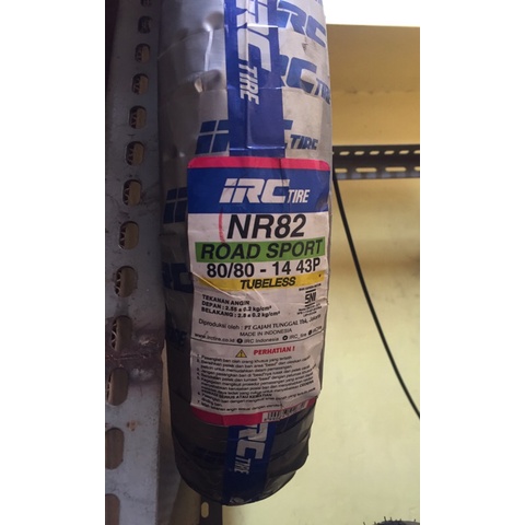 BAN LUAR IRC 80/80-14 TUBLES BAN LUAR DEPAN BELAKANG TUBLES MATIC IRC