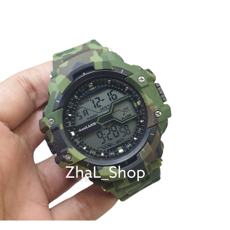 JAM TANGAN SPORT PRIA QQ Q&Q LORENG ARMY TNI AU AL AD WATER RESIST ANTI AIR TAHAN BANTING