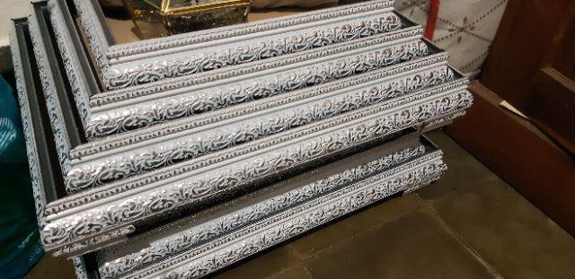 Kotak Hantaran Frame Tebal Mahar Nikah Putih Silver Isi 4