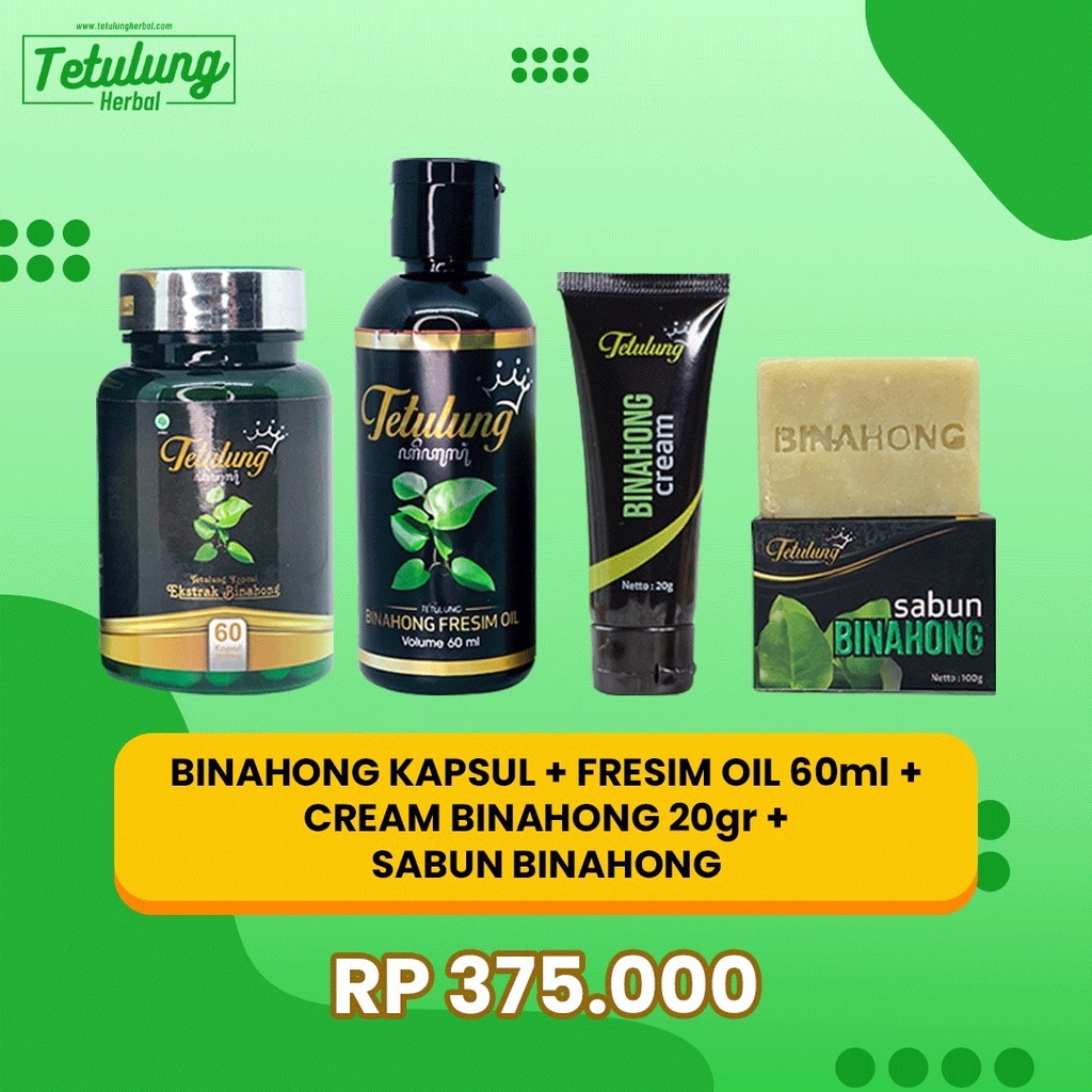 Paket Ampuh Untuk Gatal Eksim Menahun - Kapsul Binahong, Fresim, Cream Binahong &amp; Sabun