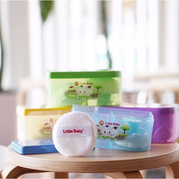 Little Baby Tempat Bedak Kotak (Dengan Puff) Wadah Bedak Bayi / Tempat Bedak OVAL