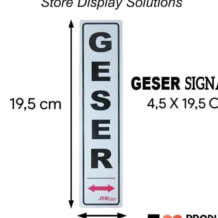 

SIGN LABEL STICKER SEMI PLAT GESER 19.5CM X 4.5CM