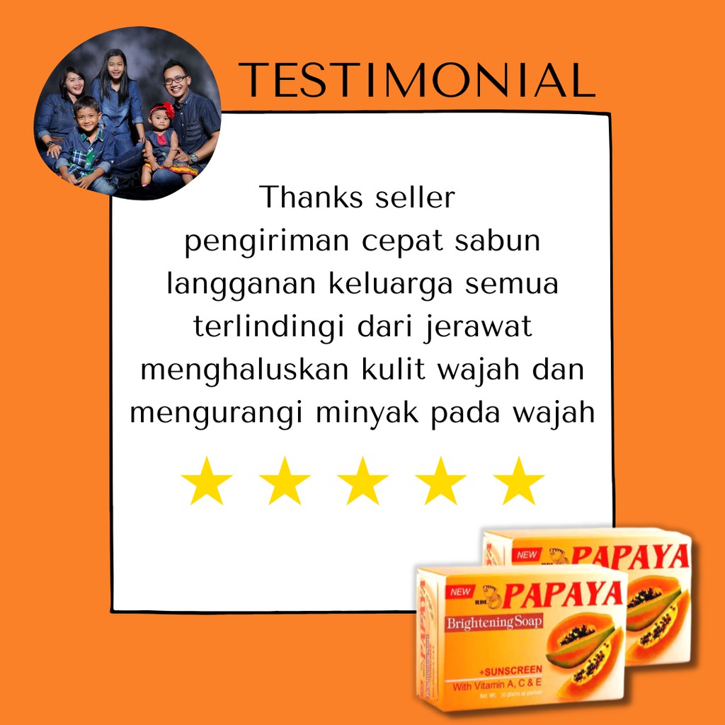 Sabun Pepaya Rdl Original 100 Sabun Mandi Papaya Pemutih Badan Untuk Cuci Muka Pria Dan Wanita Cepat Glowing 135 Gram Original Bpom