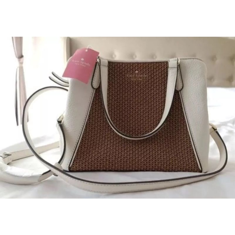 ORIGINAL TAS KATESPADE NY KS JACKSON STRAW MEDIUM SATCHEL