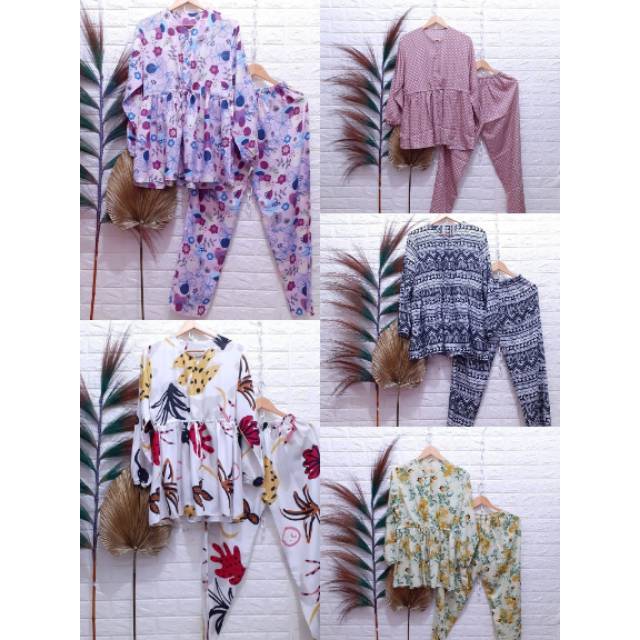 Pajamas babydoll lengan panjang