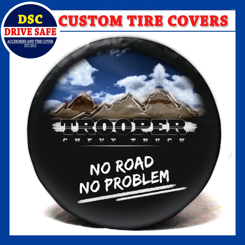 COVER BAN / SARUNG BAN SEREP CHEVROLET TROOPER DESIGN NO ROAD NO PROBLEM (BISA CUSTOM)