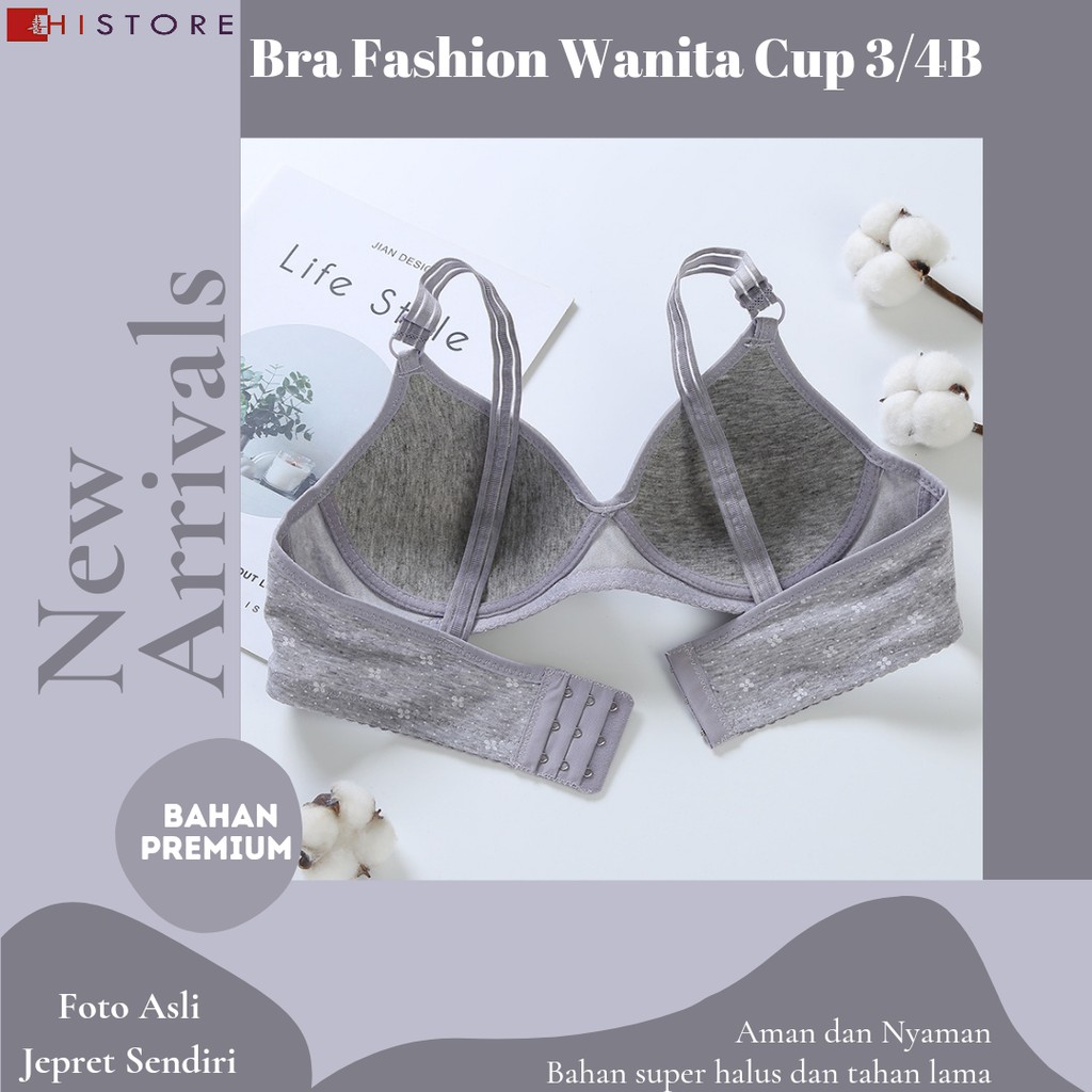 [HI] Bra BH FASHION Wanita CUP 3/4B Bra wanita Premium BH Busa Tipis Tanpa Kawat Sangat Nyaman A7