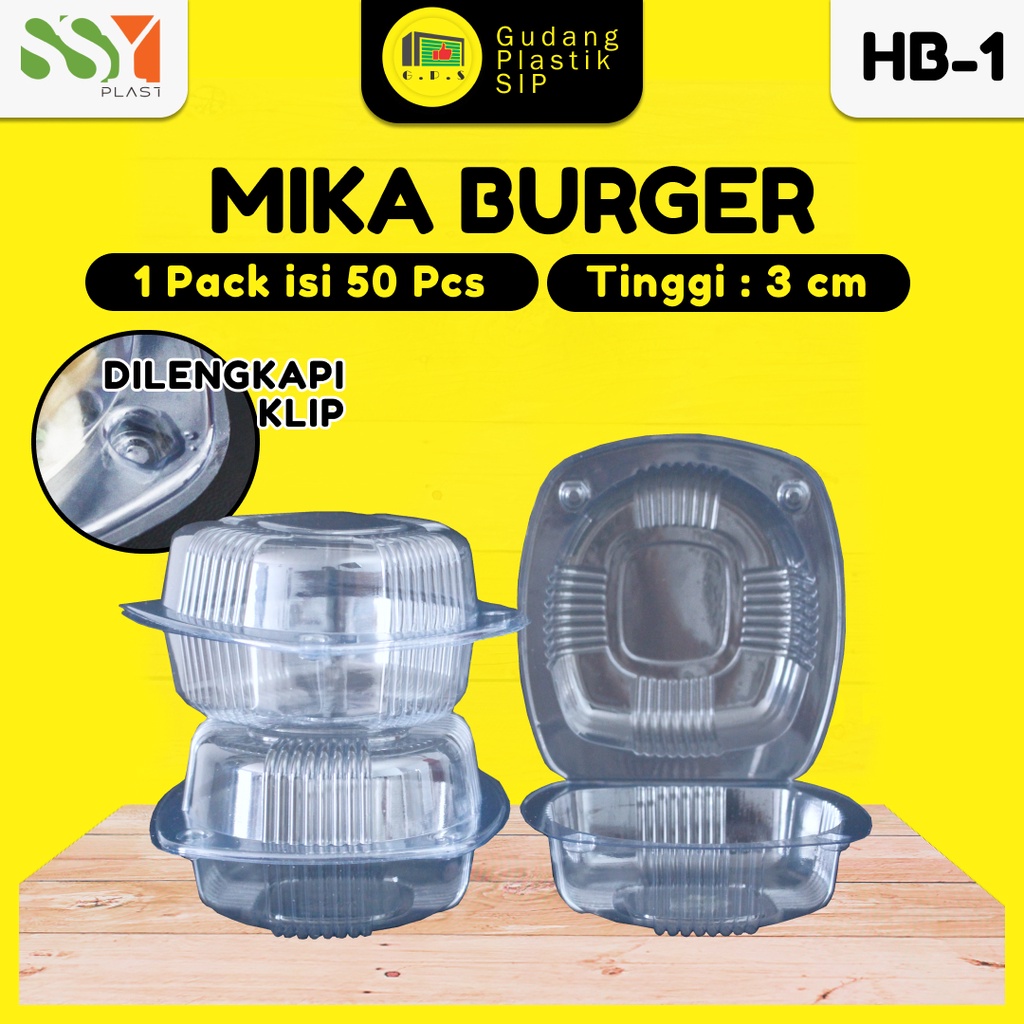 MIKA PLASTIK BENING ROTI BURGER HAMBURGER / MIKA BOLU (ISI 50)