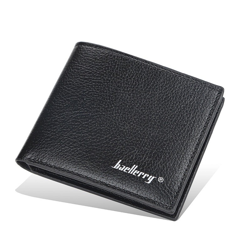 Dompet Pria Original Baellery Motif Polos Fully Functional D 0810-Black