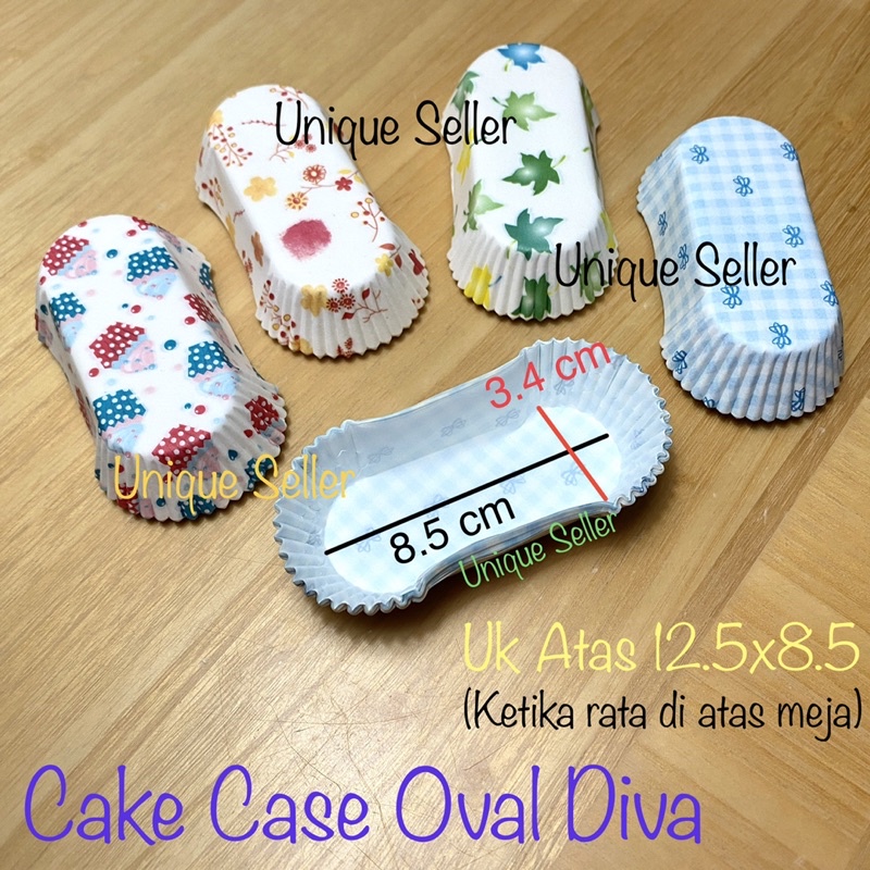 [25 pcs] Kertas Alas Risol Risoles Oval DIVA 12.5x8.5 Medium Floral / Paper Cake Case Oval Medium Motif Floral 12,5x8,5 / Paper Cupcake Case Oval Medium Motif Floral 12.5x8.5