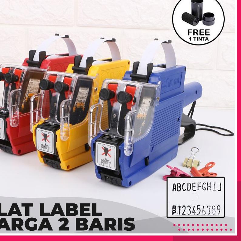 

↭ Alat Cetak Stempel Label Harga 2 Baris Labeller Tool Produk 3 Roll ↺