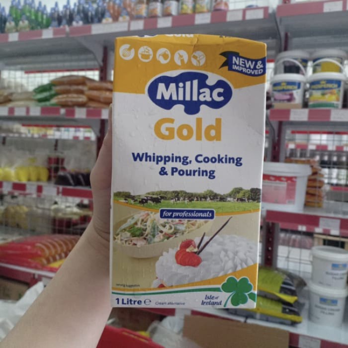 

Krim- Millac Cream 1 Liter L Whipping Cooking Heavy Dairy Roselle Gold -Krim.