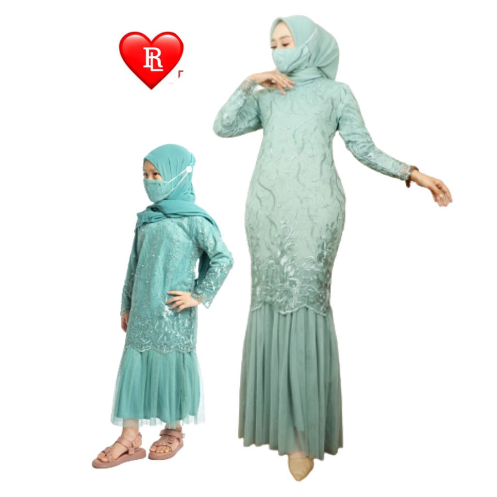 ( TERMURAH ) GAMIS COUPLE BRUKAT MUTIARA IBU DAN ANAK TERBARU / GAMIS COUPLE PESTA / GAMIS COUPLE KONDANGAN TERMURAH