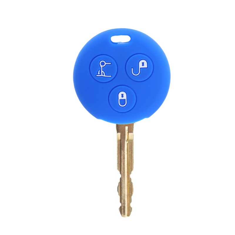 Cre Case Cover Kunci Mobil Bahan Silikon Untuk Benz Smart City Roadster Fortwo 3 Tombol