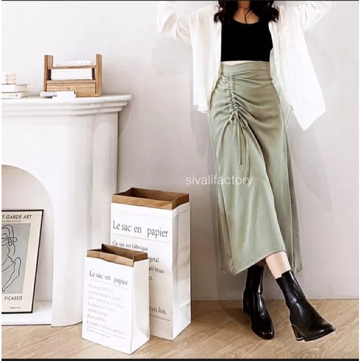 New Model Skirt Rok Serut Crincle Air Floww