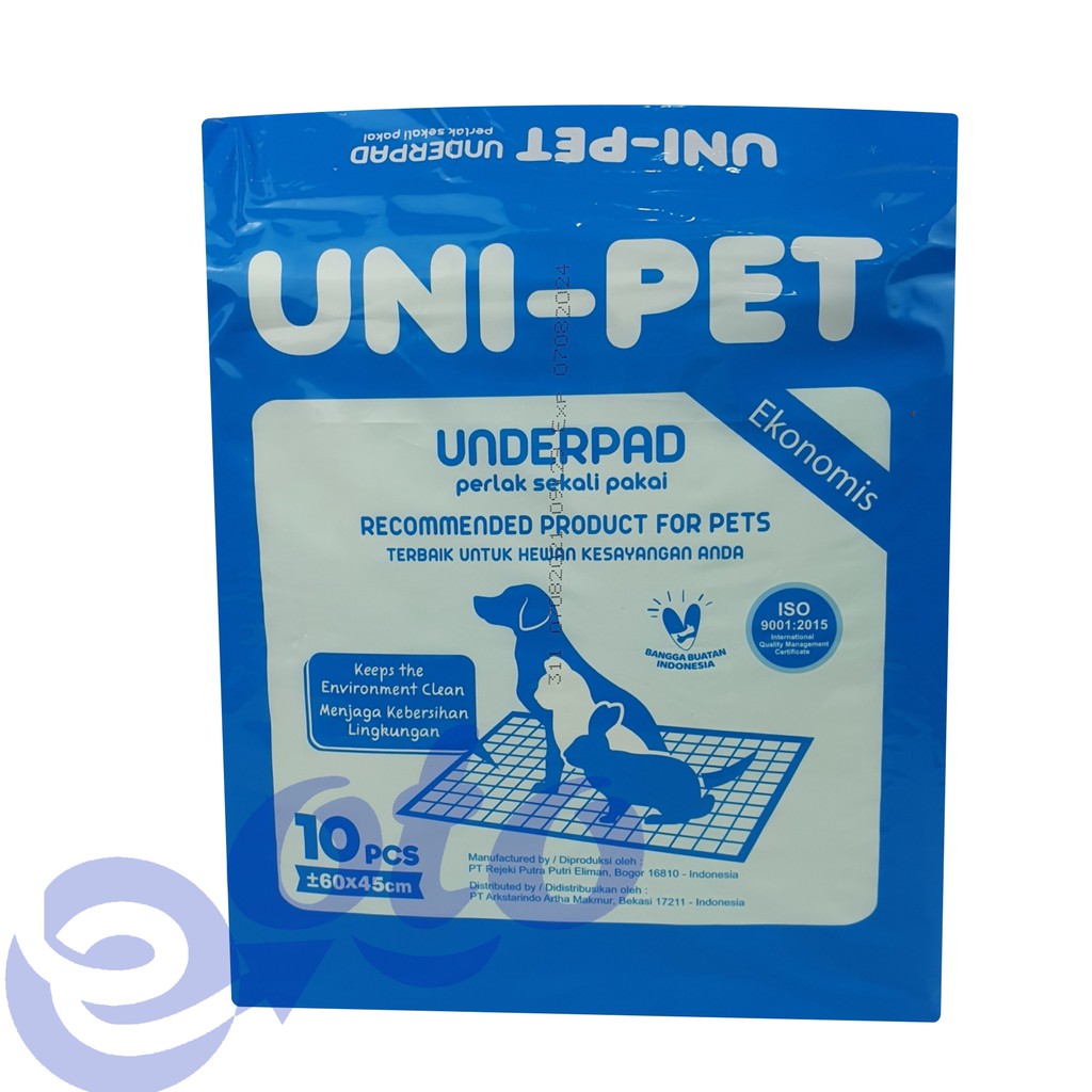 UNIPET UNI-PET Underpad Perlak Alas Pipis BAB Hewan Anjing Kucing Kelinci Hamster isi 10x