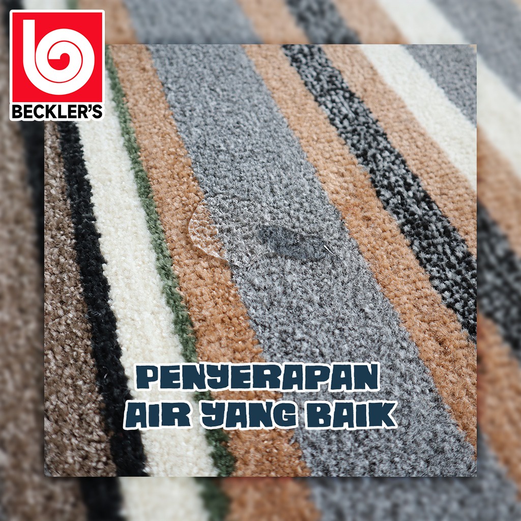 Keset Lantai Bludru Garis Bahan Karet Bulu Anti Slip 40 x 60cm