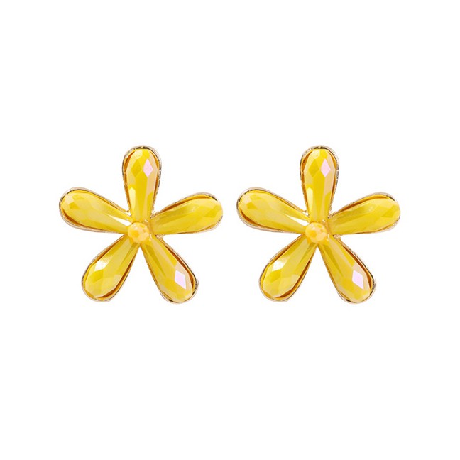 LRC Anting Gantung Fashion Alloy Resin Flower Earrings F72667