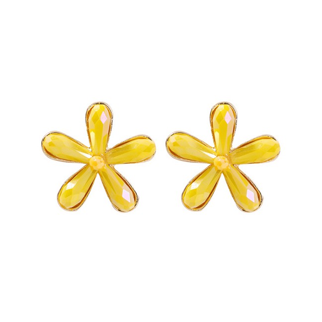 LRC Anting Gantung Fashion Alloy Resin Flower Earrings F72667