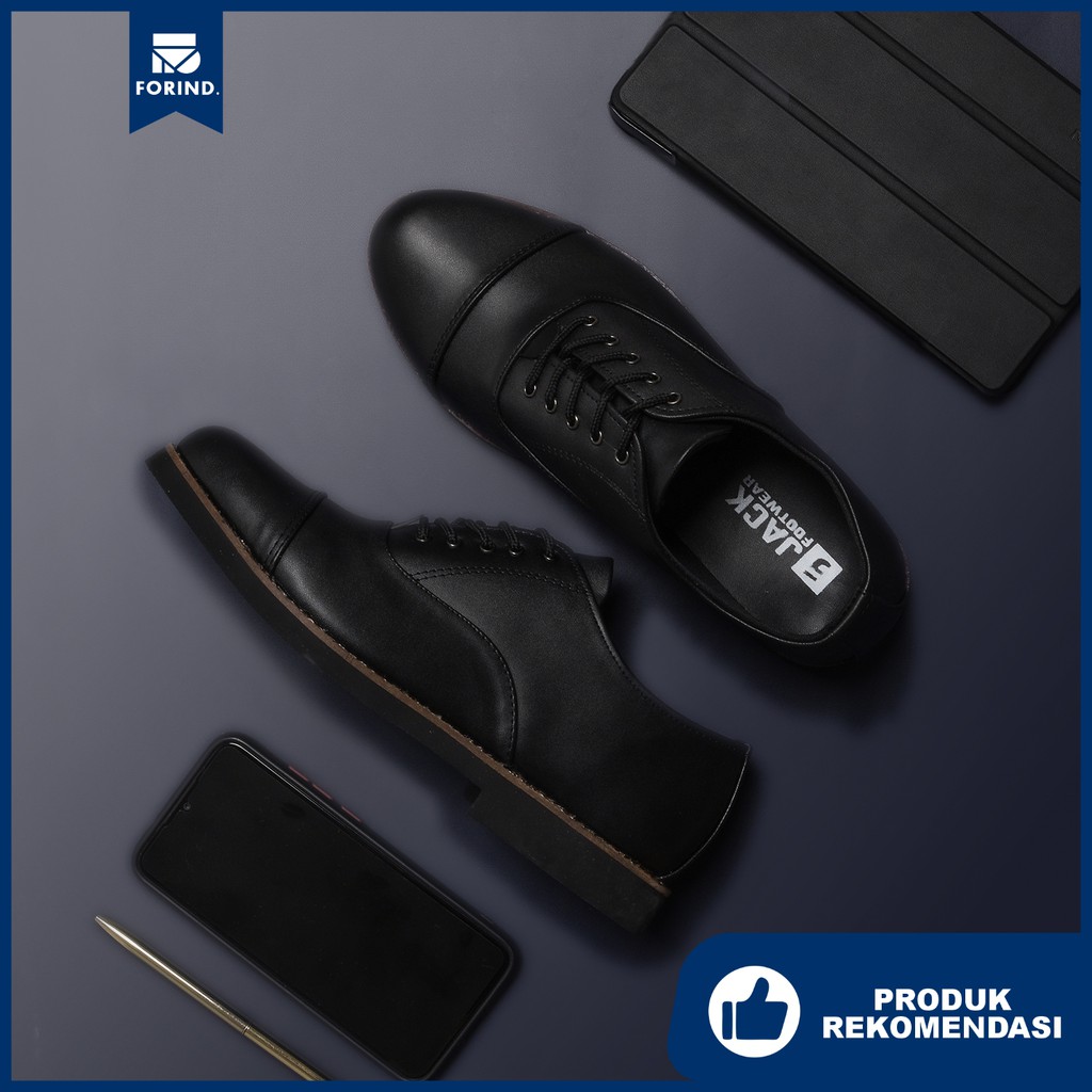 Harrison Black | Sepatu Pantofel Hitam Pria Formal Casual Laki Fantopel Kerja Pantopel | FORIND JACK