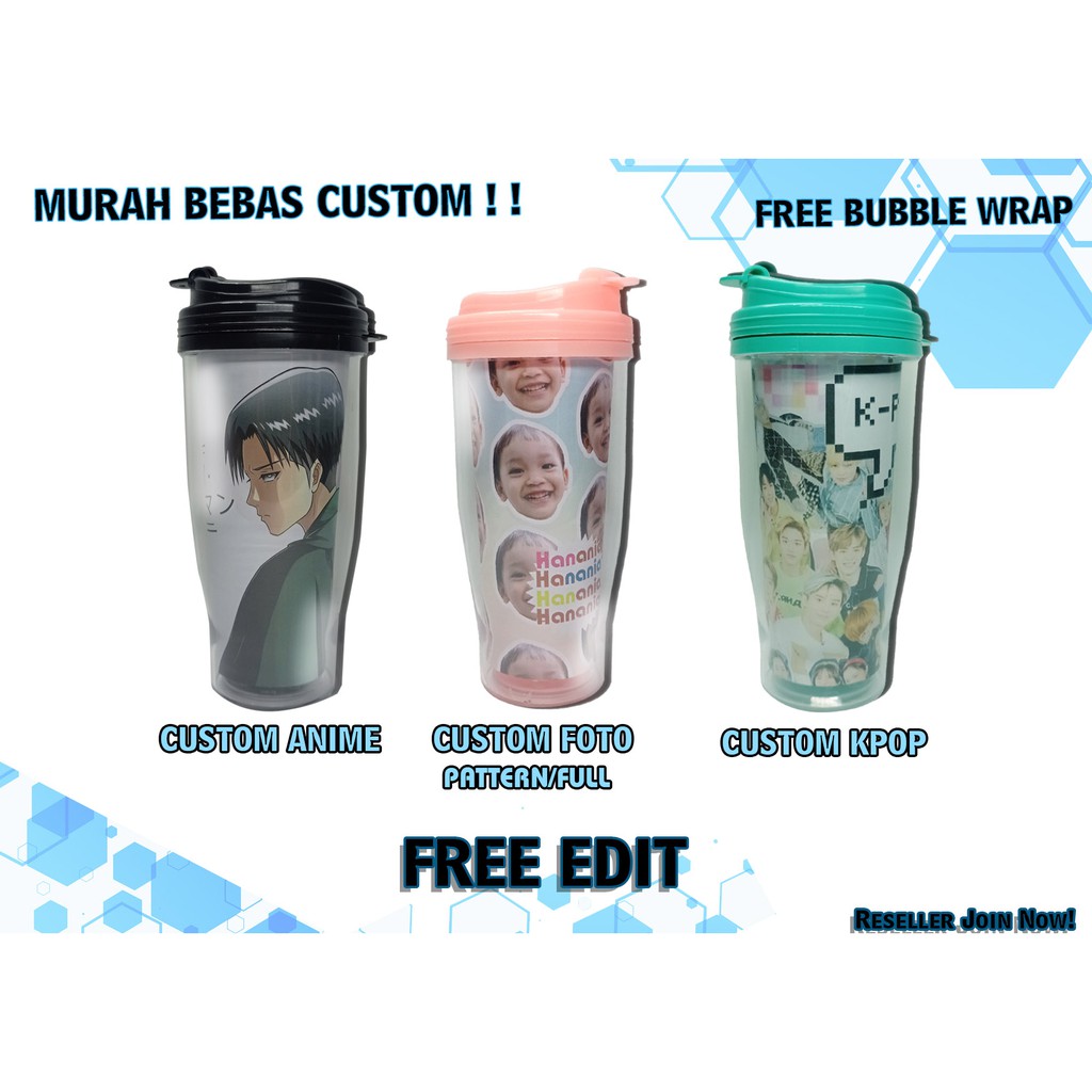 Botol Minum Tumbler Insert Paper Custom Murah FREE EDIT